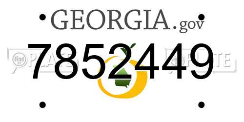 7852449 Georgia License Plate