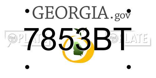 7853BT Georgia License Plate