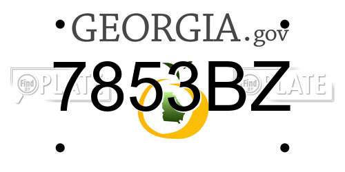 7853BZ Georgia License Plate