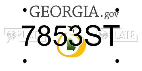 7853ST Georgia License Plate