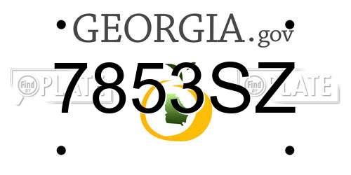 7853SZ Georgia License Plate