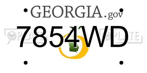 7854WD Georgia License Plate