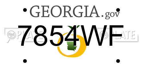 7854WF Georgia License Plate