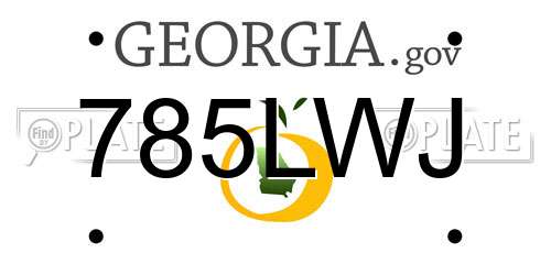 785LWJ Georgia License Plate