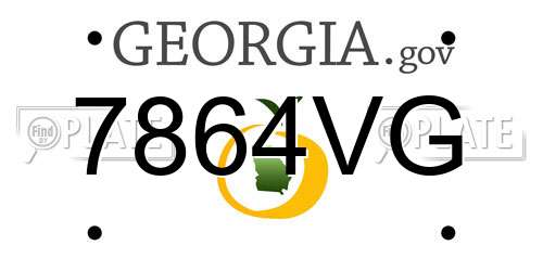 7864VG Georgia License Plate