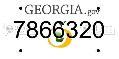 7866320 Georgia License Plate