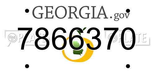 7866370 Georgia License Plate