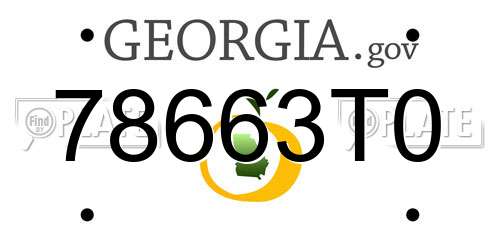 78663T0 Georgia License Plate