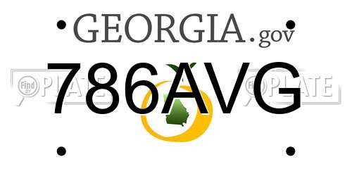 786AVG Georgia License Plate