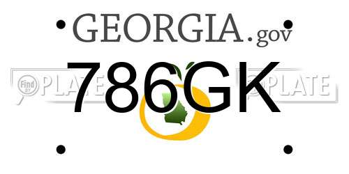 786GK Georgia License Plate