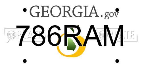 786RAM Georgia License Plate