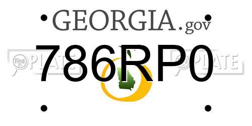 786RP0 Georgia License Plate