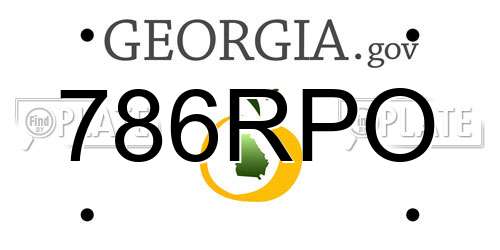 786RPO Georgia License Plate