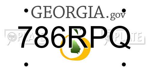 786RPQ Georgia License Plate