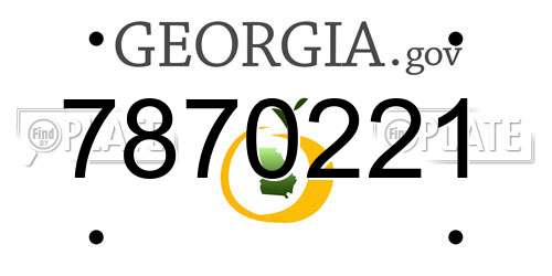 7870221 Georgia License Plate