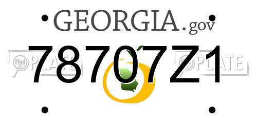 78707Z1 Georgia License Plate