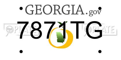 7871TG Georgia License Plate
