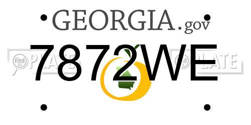 7872WE Georgia License Plate