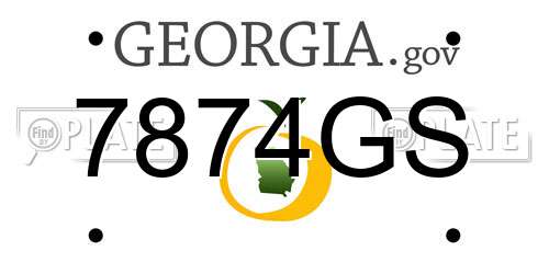 7874GS Georgia License Plate