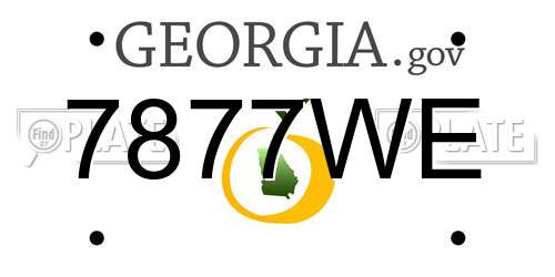7877WE Georgia License Plate