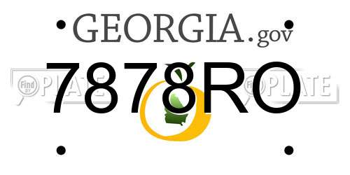 7878RO Georgia License Plate