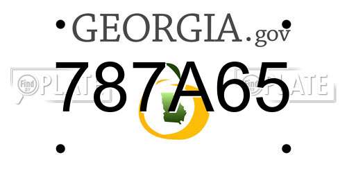 787A65 Georgia License Plate
