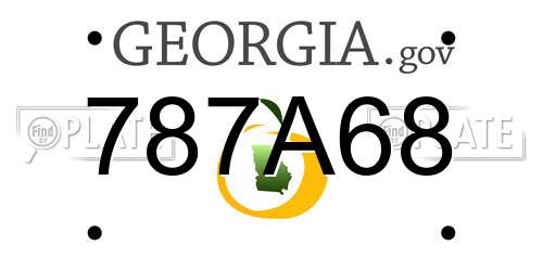 787A68 Georgia License Plate