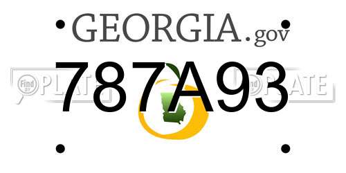 787A93 Georgia License Plate
