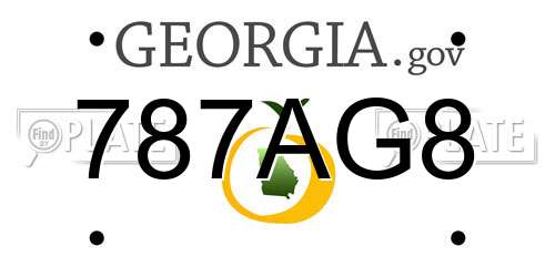 787AG8 Georgia License Plate
