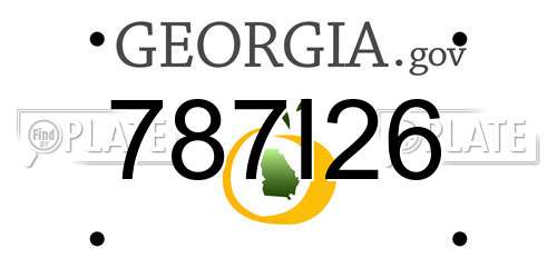787I26 Georgia License Plate