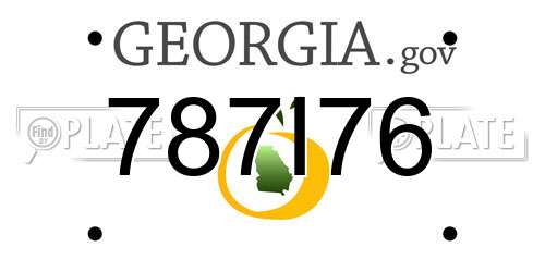 787I76 Georgia License Plate
