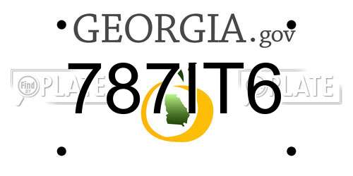 787IT6 Georgia License Plate