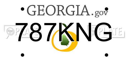 787KNG Georgia License Plate