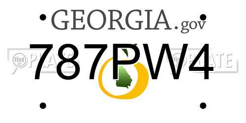 787PW4 Georgia License Plate