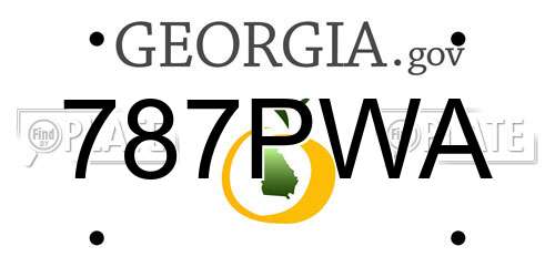 787PWA Georgia License Plate
