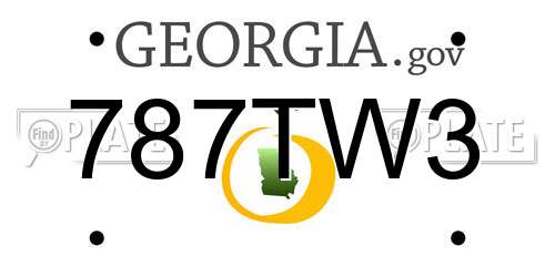 787TW3 Georgia License Plate