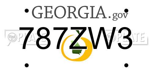 787ZW3 Georgia License Plate