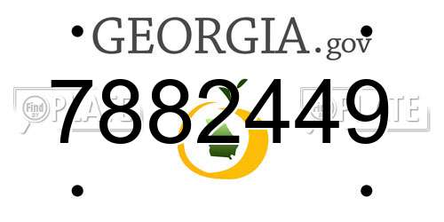 7882449 Georgia License Plate