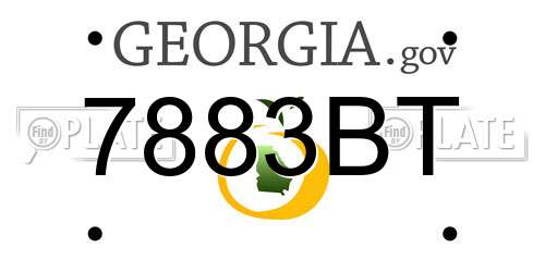 7883BT Georgia License Plate