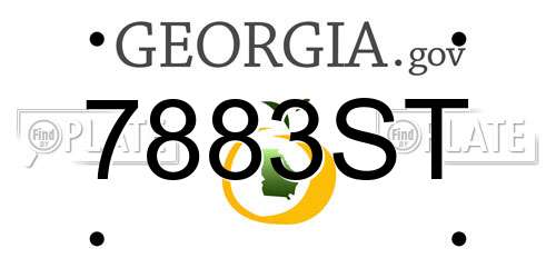 7883ST Georgia License Plate