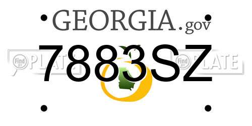 7883SZ Georgia License Plate