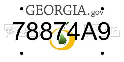 78874A9 Georgia License Plate