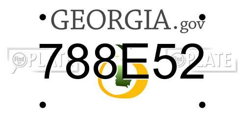 788E52 Georgia License Plate
