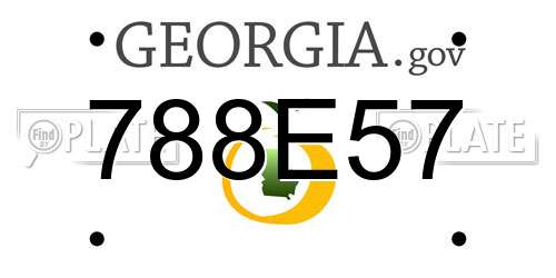 788E57 Georgia License Plate