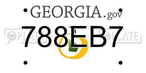 788EB7 Georgia License Plate