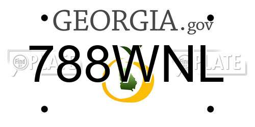 788WNL Georgia License Plate