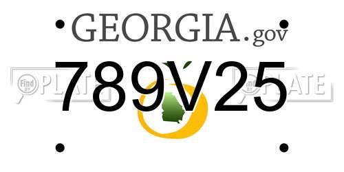 789V25 Georgia License Plate
