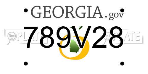 789V28 Georgia License Plate
