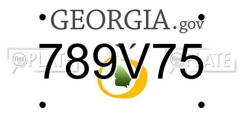 789V75 Georgia License Plate