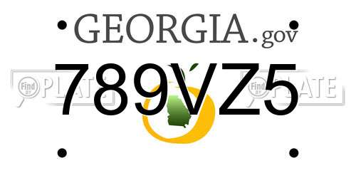 789VZ5 Georgia License Plate